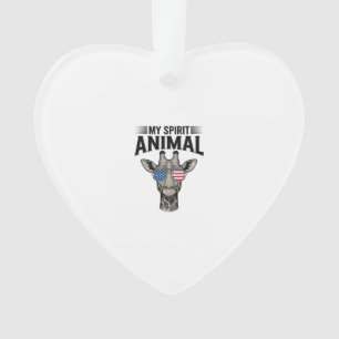 Vintage-Giraffe-Spirit-Animal-patriotisches-Shirt  Ornament