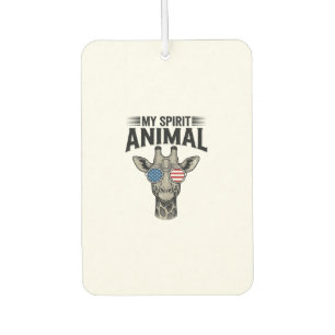 Vintage-Giraffe-Spirit-Tier-patriotisches-Shirt-De Autolufterfrischer