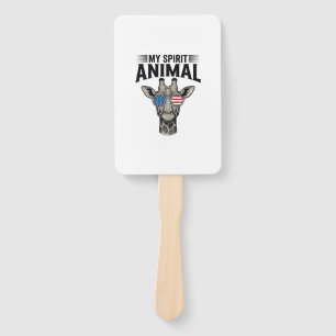 Vintage-Giraffe-Spirit-Tier-patriotisches-Shirt De Fächer