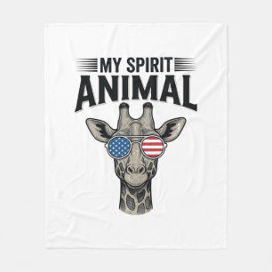 Vintage-Giraffe-Spirit-Tier-Patriotisches-Shirt-De Fleecedecke