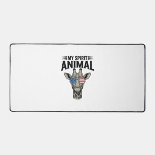 Vintage-Giraffe-Spirit-Tier-patriotisches-Shirt-De Schreibtischunterlage