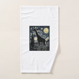 Vintage-Giraffe-Sternennacht-Gravur-Shirt_1 Handtuch