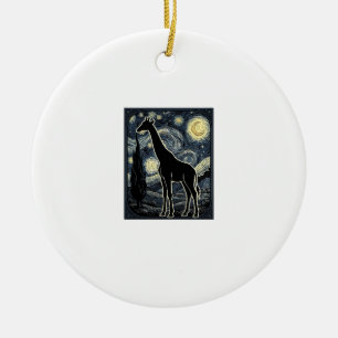 Vintage-Giraffe-Sternennacht-Gravur-Shirt_1 Keramik Ornament