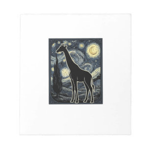 Vintage-Giraffe-Sternennacht-Gravur-Shirt_1 Notizblock