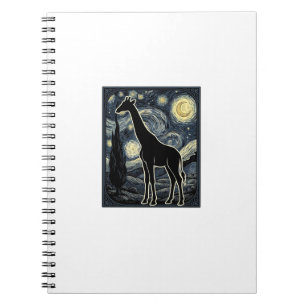 Vintage-Giraffe-Sternennacht-Gravur-Shirt_1 Notizblock