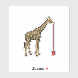 Vintage-Giraffe-Trinkhalm-Vektordesign_1 Aufkleber
