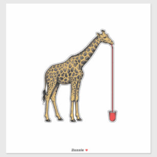 Vintage-Giraffe-Trinkhalm-Vektordesign_1 Aufkleber