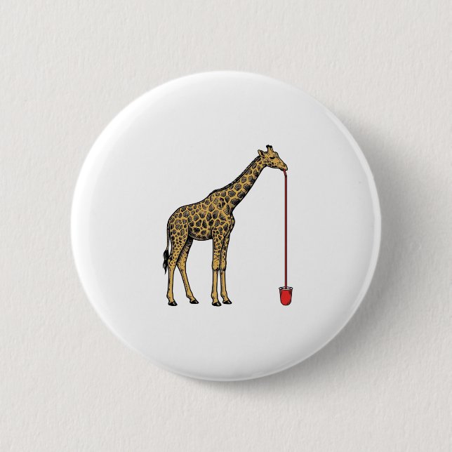 Vintage-Giraffe-Trinkhalm-Vektordesign_1 Button (Vorderseite)