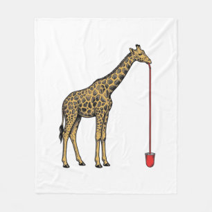 Vintage-Giraffe-Trinkhalm-Vektordesign_1 Fleecedecke