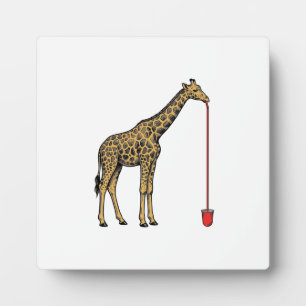 Vintage-Giraffe-Trinkhalm-Vektordesign_1 Fotoplatte