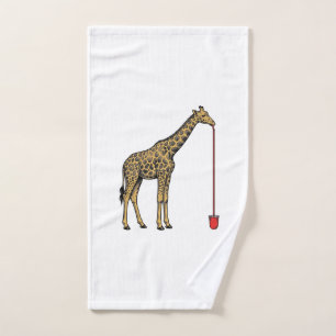 Vintage-Giraffe-Trinkhalm-Vektordesign_1 Handtuch
