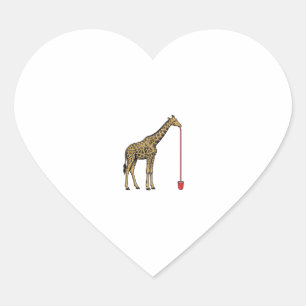 Vintage-Giraffe-Trinkhalm-Vektordesign_1 Herz-Aufkleber