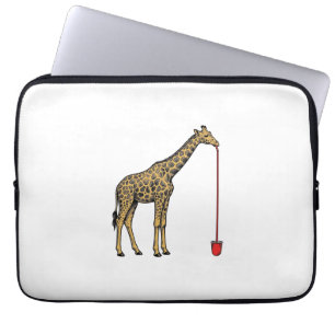 Vintage-Giraffe-Trinkhalm-Vektordesign_1 Laptopschutzhülle