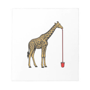 Vintage-Giraffe-Trinkhalm-Vektordesign_1 Notizblock