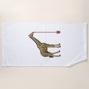 Vintage-Giraffe-Trinkhalm-Vektordesign_1 Strandtuch