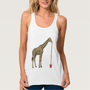 Vintage-Giraffe-Trinkhalm-Vektordesign_1 Tank Top