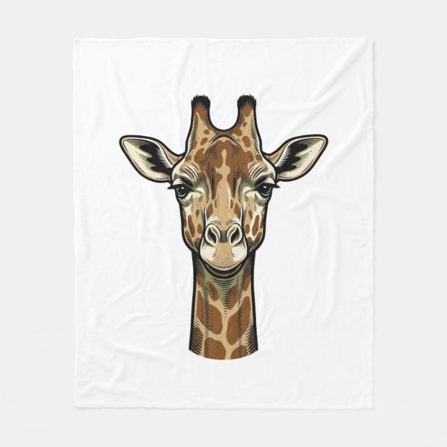 Vintage-Giraffe-Vektor-Art-Design_1 Fleecedecke (Vorderseite)
