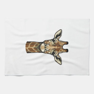 Vintage-Giraffe-Vektorgrafikdesign_1 Geschirrtuch