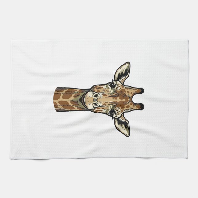 Vintage-Giraffe-Vektorgrafikdesign_1 Geschirrtuch (Horizontal)