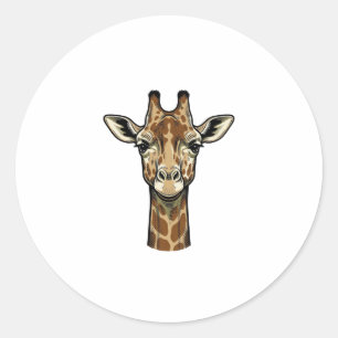 Vintage-Giraffe-Vektorgrafikdesign_1 Runder Aufkleber