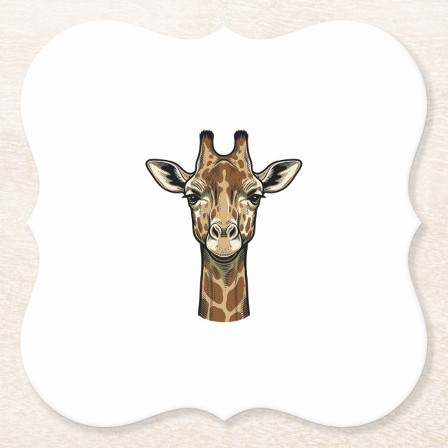 Vintage-Giraffe-Vektorgrafikdesign_1 Untersetzer (Vorderseite)