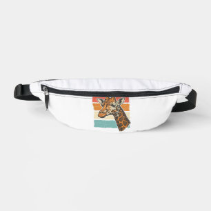 Vintage-Giraffen-Kopf Retro-Sonnenuntergang-Vektor Bauchtasche