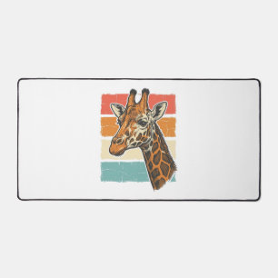 Vintage-Giraffen-Kopf Retro-Sonnenuntergang-Vektor Schreibtischunterlage