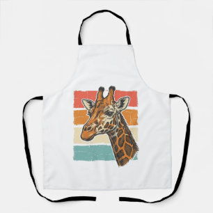 Vintage-Giraffen-Kopf Retro-Sonnenuntergang-Vektor Schürze