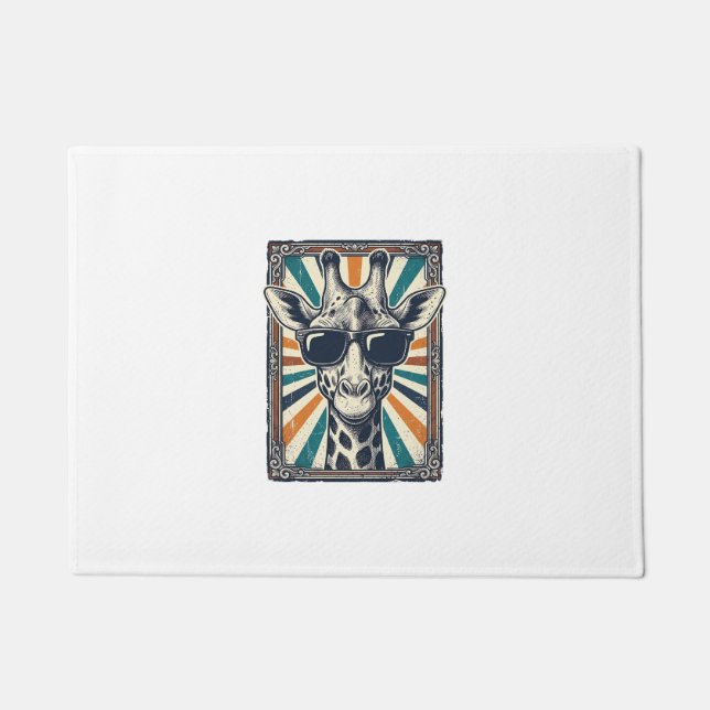 Vintage-Giraffen-Sonnenbrille Fußmatte (Vorderseite)
