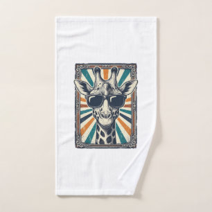 Vintage-Giraffen-Sonnenbrille Handtuch