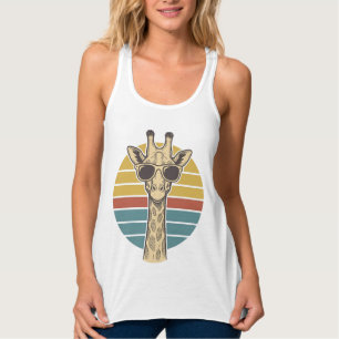 Vintage-Giraffen-Sonnenbrille Retro-Sonnenuntergan Tank Top