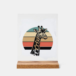 Vintage-Giraffen-Sonnenuntergang-Safari-Vector-Shi Acrylschild