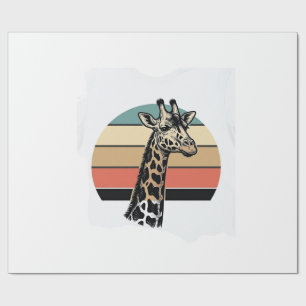 Vintage-Giraffen-Sonnenuntergang-Safari-Vector-Shi Geschenkpapier