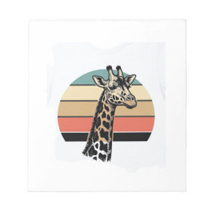 Vintage-Giraffen-Sonnenuntergang-Safari-Vector-Shi Notizblock