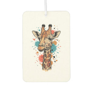 Vintage-Giraffen-Stich auf weißem Shirt-Design ( Autolufterfrischer