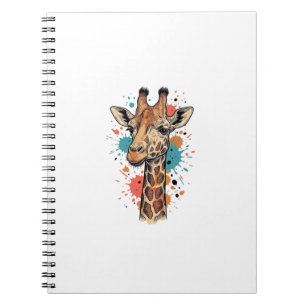 Vintage-Giraffen-Stich auf weißem Shirt-Design ( Notizblock