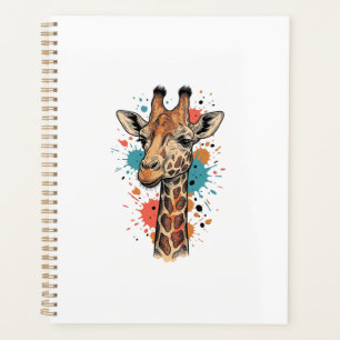 Vintage-Giraffen-Stich auf weißem Shirt-Design ( Planer
