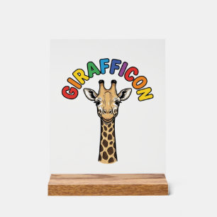 Vintage-Giraffen-Symbol Süßes Tier-Shirt-Design_1 Acrylschild