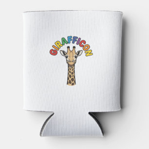Vintage-Giraffen-Symbol Süßes Tier-Shirt-Design_1 Dosenkühler