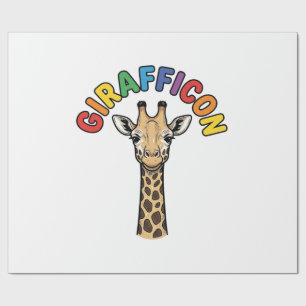 Vintage-Giraffen-Symbol Süßes Tier-Shirt-Design_1 Geschenkpapier