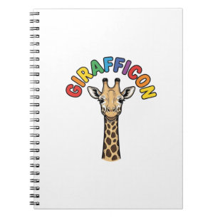 Vintage-Giraffen-Symbol Süßes Tier-Shirt-Design_1 Notizblock