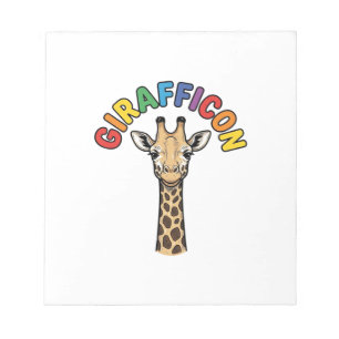 Vintage-Giraffen-Symbol Süßes Tier-Shirt-Design_1 Notizblock