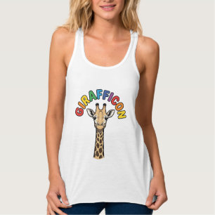 Vintage-Giraffen-Symbol Süßes Tier-Shirt-Design_1 Tank Top