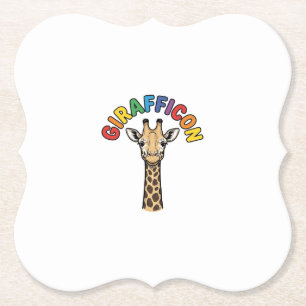 Vintage-Giraffen-Symbol Süßes Tier-Shirt-Design_1 Untersetzer