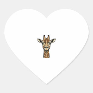 Vintage-Giraffen-Vektorgrafik-Design_1 Herz-Aufkleber