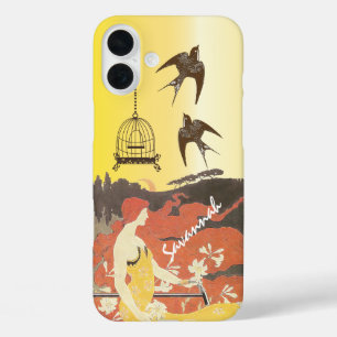 Vintage Girl Birds Birdcage Bike Iphone Hülle