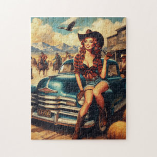 Vintage Girl-Illustration Puzzle