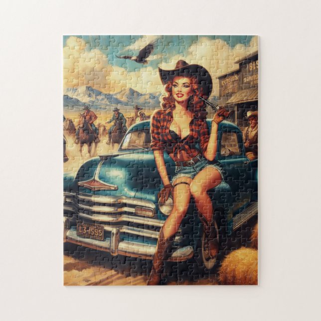Vintage Girl-Illustration Puzzle (Vertikal)