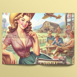 Vintage Girl-Illustration Seidenpapier