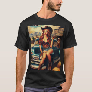 Vintage Girl-Illustration T-Shirt